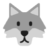 Wolf Flat Emoji from Fluent Emoji Flat Set | Free Download as SVG Vector and Transparent PNG | Streamline emojis