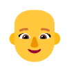 Woman Bald Flat Default Element from Fluent Emoji Flat Set
