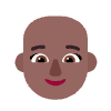 Woman Bald Flat Medium Dark Element from Fluent Emoji Flat Set
