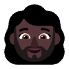 Woman Beard Flat Dark Element from Fluent Emoji Flat Set