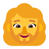 Woman Beard Flat Default Element from Fluent Emoji Flat Set