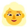 Woman Blonde Hair Flat Default Element from Fluent Emoji Flat Set