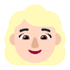 Woman Blonde Hair Flat Light Emoji from Fluent Emoji Flat Set | Free Download as SVG Vector and Transparent PNG | Streamline emojis