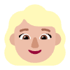 Woman Blonde Hair Flat Medium Light Emoji from Fluent Emoji Flat Set | Free Download as SVG Vector and Transparent PNG | Streamline emojis