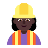 Woman Construction Worker Flat Dark Emoji from Fluent Emoji Flat Set | Free Download as SVG Vector and Transparent PNG | Streamline emojis