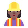 Woman Construction Worker Flat Medium Dark Emoji from Fluent Emoji Flat Set | Free Download as SVG Vector and Transparent PNG | Streamline emojis