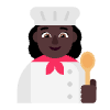 Woman Cook Flat Dark Emoji from Fluent Emoji Flat Set | Free Download as SVG Vector and Transparent PNG | Streamline emojis