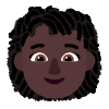 Woman Curly Hair Flat Dark Element from Fluent Emoji Flat Set