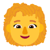Woman Curly Hair Flat Default Element from Fluent Emoji Flat Set