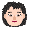 Woman Curly Hair Flat Light Element from Fluent Emoji Flat Set
