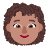 Woman Curly Hair Flat Medium Element from Fluent Emoji Flat Set