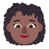 Woman Curly Hair Flat Medium Dark Element from Fluent Emoji Flat Set