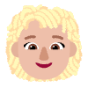 Woman Curly Hair Flat Medium Light Element from Fluent Emoji Flat Set
