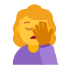 Woman Facepalming Flat Default Element from Fluent Emoji Flat Set