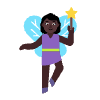 Woman Fairy Flat Dark Element from Fluent Emoji Flat Set