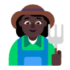 Woman Farmer Flat Dark Element from Fluent Emoji Flat Set