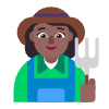 Woman Farmer Flat Medium Dark Element from Fluent Emoji Flat Set
