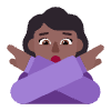 Woman Gesturing No Flat Medium Dark Element from Fluent Emoji Flat Set