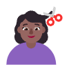 Woman Getting Haircut Flat Medium Dark Element from Fluent Emoji Flat Set