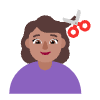 Woman Getting Haircut Flat Medium Element from Fluent Emoji Flat Set