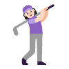 Woman Golfing Flat Light Element from Fluent Emoji Flat Set