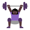 Woman Lifting Weights Flat Dark Element from Fluent Emoji Flat Set