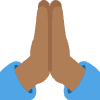 Folded Hands Medium Dark Skin Tone Element from Twemoji Emoji Set