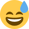 Grinning Face With Sweat Element from Twemoji Emoji Set