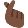 Hand With Index Finger And Thumb Crossed Dark Skin Tone Element from Twemoji Emoji Set