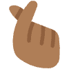 Hand With Index Finger And Thumb Crossed Medium Dark Skin Tone Element from Twemoji Emoji Set