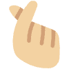 Hand With Index Finger And Thumb Crossed Medium Light Skin Tone Element from Twemoji Emoji Set