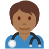 Health Worker Medium Dark Skin Tone Element from Twemoji Emoji Set