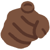 Index Pointing At The Viewer Dark Skin Tone Element from Twemoji Emoji Set
