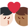 Kiss Man Man Light Skin Tone Medium Dark Skin Tone Element from Twemoji Emoji Set