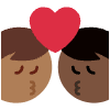 Kiss Man Man Medium Dark Skin Tone Dark Skin Tone Element from Twemoji Emoji Set