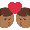 Kiss Man Man Medium Dark Skin Tone Emoji from Twemoji Set | Free Download as SVG Vector and Transparent PNG | Streamline emojis