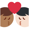 Kiss Man Man Medium Dark Skin Tone Light Skin Tone Element from Twemoji Emoji Set