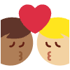 Kiss Man Man Medium Dark Skin Tone Medium Light Skin Tone Element from Twemoji Emoji Set