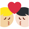 Kiss Man Man Medium Light Skin Tone Light Skin Tone Element from Twemoji Emoji Set