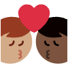 Kiss Man Man Medium Skin Tone Dark Skin Tone Emoji from Twemoji Set | Free Download as SVG Vector and Transparent PNG | Streamline emojis