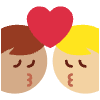 Kiss Man Man Medium Skin Tone Medium Light Skin Tone Element from Twemoji Emoji Set