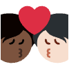 Kiss Person Person Dark Skin Tone Light Skin Tone Element from Twemoji Emoji Set