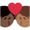 Kiss Person Person Dark Skin Tone Medium Dark Skin Tone Element from Twemoji Emoji Set
