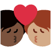 Kiss Person Person Dark Skin Tone Medium Skin Tone Element from Twemoji Emoji Set