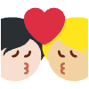 Kiss Person Person Light Skin Tone Medium Light Skin Tone Element from Twemoji Emoji Set