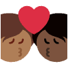 Kiss Person Person Medium Dark Skin Tone Dark Skin Tone Element from Twemoji Emoji Set