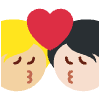 Kiss Person Person Medium Light Skin Tone Light Skin Tone Element from Twemoji Emoji Set