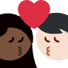 Kiss Woman Man Dark Skin Tone Light Skin Tone Element from Twemoji Emoji Set