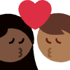 Kiss Woman Man Dark Skin Tone Medium Dark Skin Tone Element from Twemoji Emoji Set