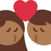 Kiss Woman Man Medium Dark Skin Tone Element from Twemoji Emoji Set